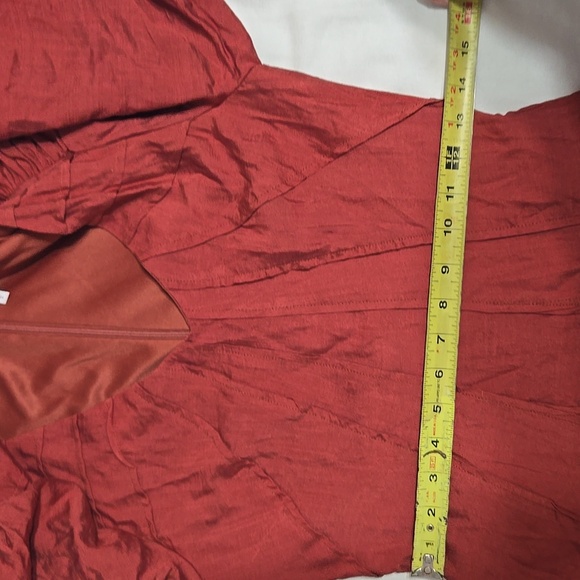 TCEC Red Puffy Sleeves Mini Dress Sz Small - Picture 9 of 10